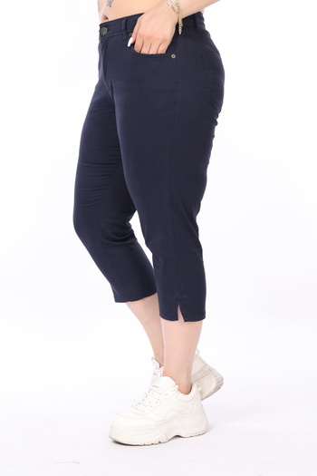 Era Lisa High Waist Classic Lycra Linen Large Size Capri