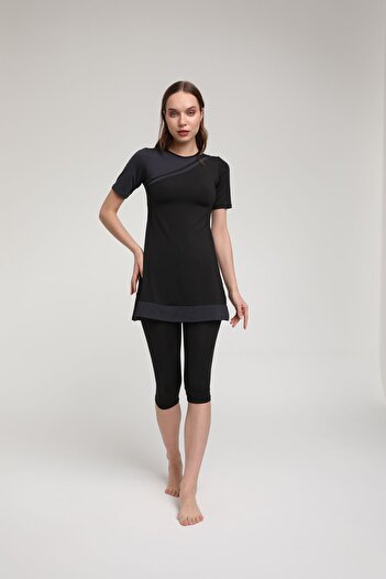 Chelly Short Sleeve Semi Covered Hijab Swimsuit