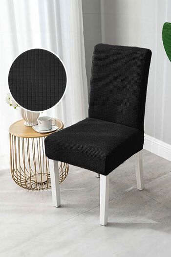 Faiend Black Washable Lycra Flexible Elastic Chair Cover