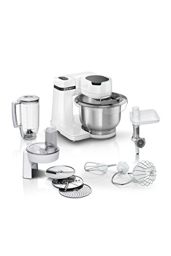 Bosch Kitchen Machine, Mums2ew30g, 700 Watt Power, 3.8 L Mixing Bowl, White, 1 Year Warranty