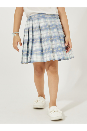 Styli Checked Pleated Preppy Skirt