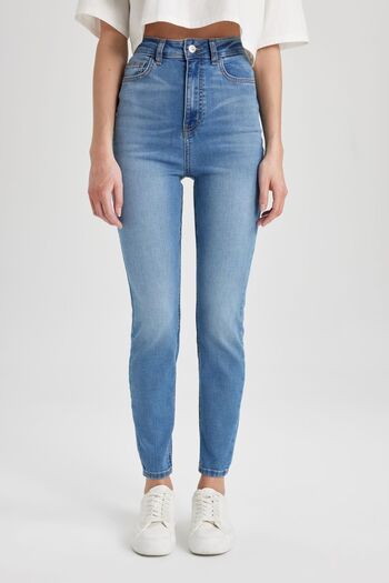 DeFacto Anna Skinny Fit High Waist Skinny Leg Long Jean Trousers B7035AX24SP