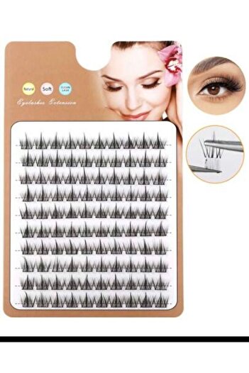 eyelash Nesura Takma Kirpik Tekli Demet Takma Kirpik Gerçek Kıl 12 Mm - 10 Lu Sıra