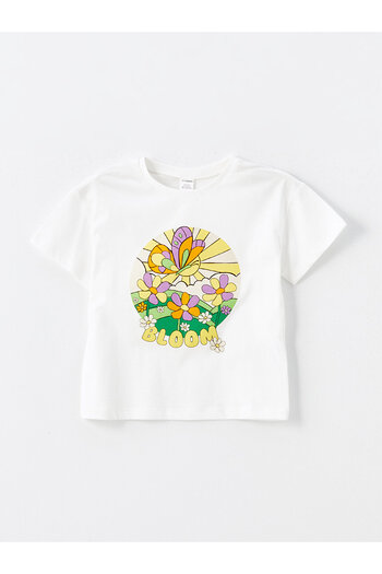 LC Waikiki LCW bedrucktes, kurzärmliges T-Shirt mit Rundhalsausschnitt für Babys