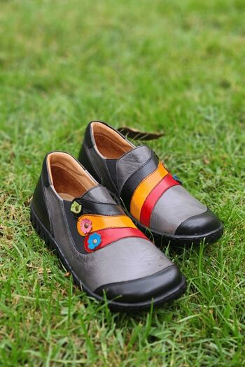 İNZE AYAKKABI Multicolored Gray Leather Casual Shoes