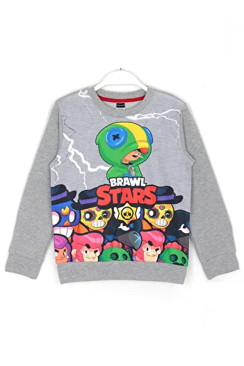 DobaKids Boys' Gray 3D PrinteD Leon T-shirt - long Sleeve Sweatshirt
