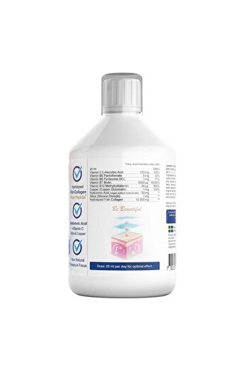 Swedish Nutra Collagen Pure Peptide 10 000 Mg (Fish) - Type I & Type Iii - Liquid Form - 500 ml