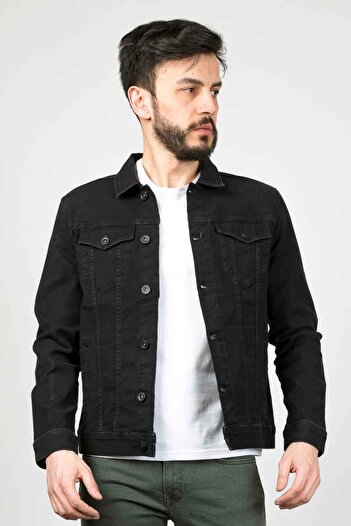 Cazador CAZ 1701 - Jachetă de denim neagră pentru bărbați
