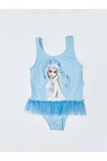 LC Waikiki Lcw Kids Elsa Printed Girl's Swimsuit with Flexible Fabric