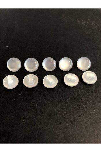 aensia Pearlescent White Ball Button 18 Size Button Bottom Footed Shirt Button - Pack of 10 Buttons