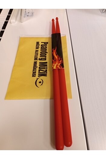 PUANDORG 5A Unbreakable Red Drumsticks Hard Plastic Long Measure Drum Stick