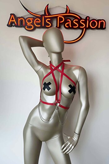 pilelistore Leather Accessory on T-Shirt, Stylish Leather Harness on Shirt - Brf52