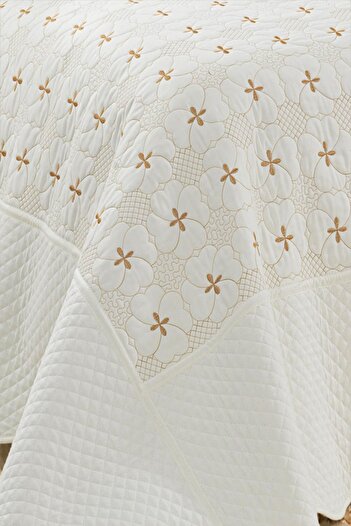 eco concept Double Quilted Embroidered Bedspread - Daily Use, Dowry Design