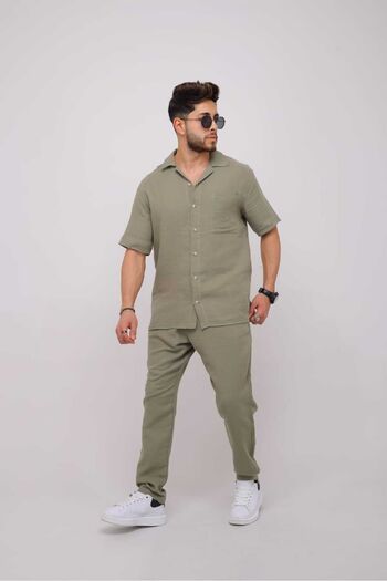 erba Men's Double Suit Linen Shirt Trousers