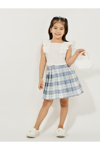 Styli Checked Pleated Preppy Skirt