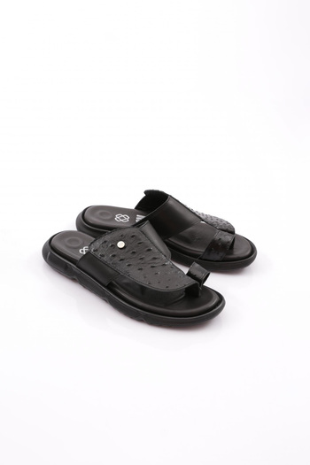 DGN 886 Men's - Genuine Leather, Flat Sole Flip Flops