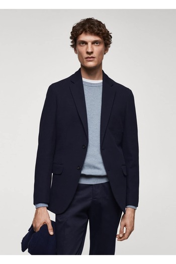 MANGO Man Slim-Fit Molded Cotton Blazer Jacket