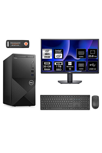 Dell VOSTRO 3910 AE3910S068 i5 12400 20GB RAM 1TB SSD 23.8" W11H MASAÜSTÜ BİLGİSAYAR