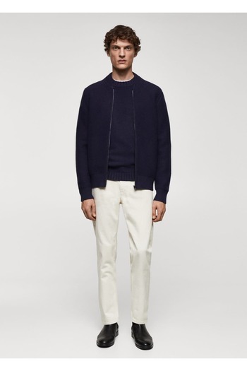 MANGO Man Knitwear Zippered Cardigan