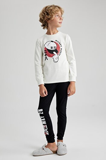 DeFacto Disney Mickey & Minnie Boy's Long Sleeve Pajama Set - A6731a823au