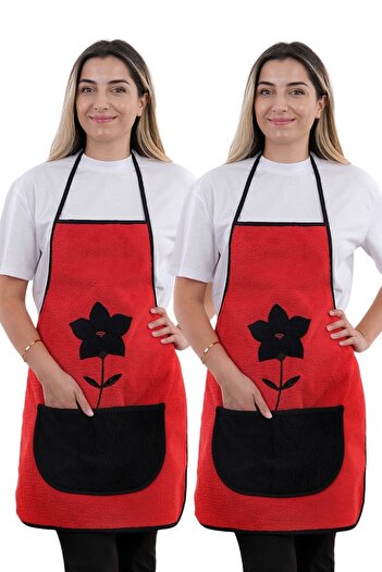sevilya Wellsoft Double Pack Kitchen Apron with Pockets Liquid Proof Waterproof Kitchen Apron