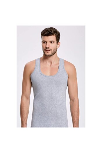 Ceylanoğlu Men's Gray Strappy Single Jersey Undershirt, 3-pack