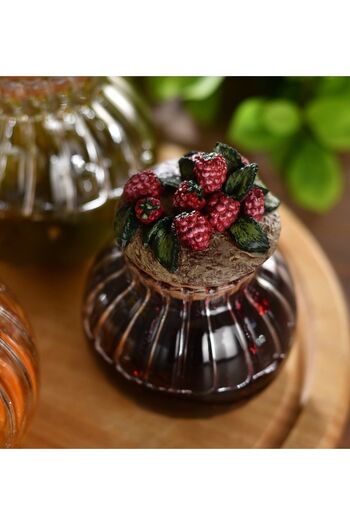 UZUNOGLU Raspberry Glass Jar with Lid - Jam Bowl