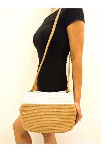 Antioch Art And Design Handcrafted Straw Arm and Shoulder Bag - Thick Washable Cord