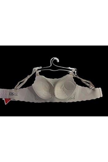 F.K FK Laser Cut Tulle Detailed Bra 511 -EKRU