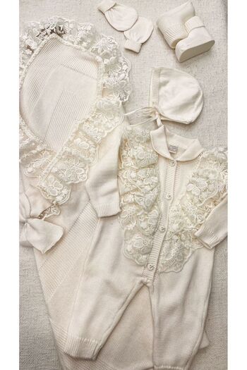 Nipperland Knitwear hospital discharge set for baby girl and boy 100% organic cotton