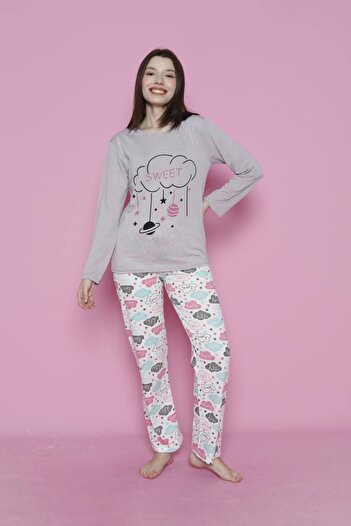 Emir Store Women's Long Sleeve Pajama Set - Nightgown