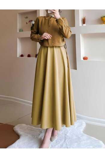 CNG MODA Scuba Puff Flared Skirt