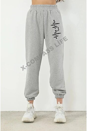 x-compass life Women's/Girls' Jogger Sweatpants - Squeaky Heart Rhythm