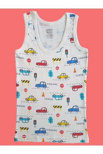 Çamaşır Bahçesi Boy's Athlete-Boxer Set - 100% Cotton, Car Patterned, Printed