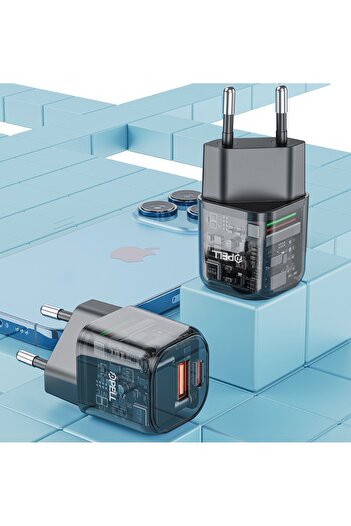 Pell PL-E11 Hızlı Şarj Başlığı USB ve Type-C Girişli