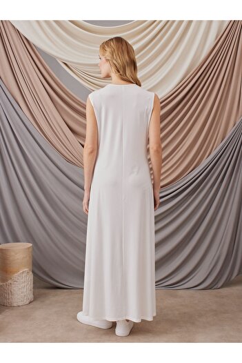 Femple Modest Ivory Colored Sleeveless Lingerie Dress - Sleeveless Dress Layer
