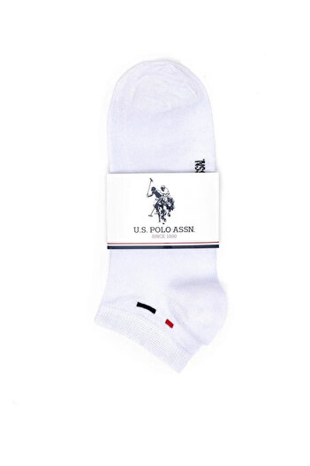U.S. Polo Assn. 5’li Paket Çorap Beyaz - Regular Fit  - Şık ve Rahat Tasarım (Erkek/Bayan)
