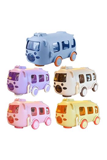 Salsepetial 500ml Capacity Teddy Bear Water Bottle - Water Bottle with Bus, Car and Figure