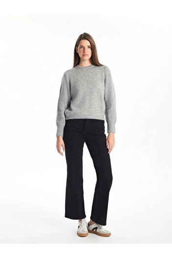LC Waikiki Crew Neck Solid Long Sleeve Women's Knitwear Sweater - W49706Z8