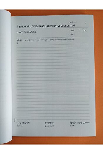 DEFTERSAN Work Safety Detection Suggestion Book Hardcover Numbered
