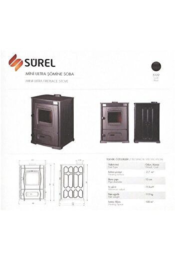 Sürel Mini Ultra Şömine Soba 5122