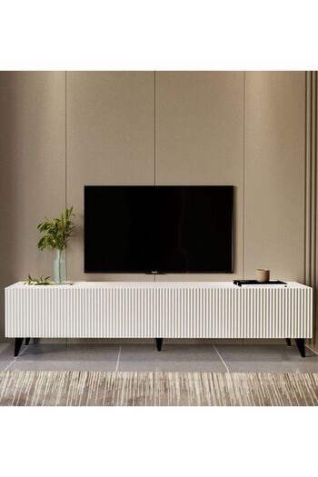 mmluxuryhome Elegance Plus - Modern Çizgi Kapaklı MDF TV Sehpası 160x45x30