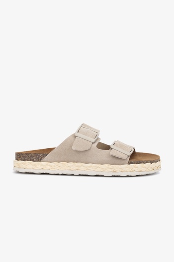 Valmenti Beige Colored Simba Women's Genuine Leather Slippers