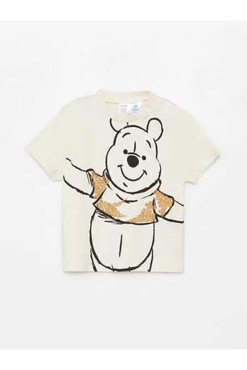 LC Waikiki LCW baby Bisiklet Yaka Winnie the Pooh Baskılı Erkek Bebek Tişört ve Şort 2'li Takım