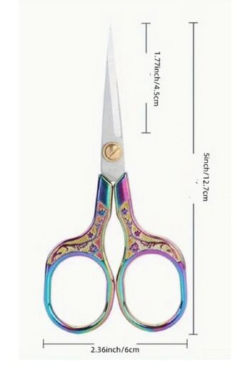 PeriStore Vintage Style Stylish Colorful Stainless Steel Scissors - Comfortable Grip and Precision Handcrafted