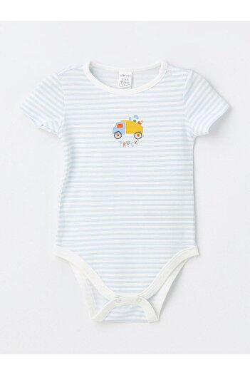 LC Waikiki LCW Baby - Crew Neck Printed Baby Boy Body and Trousers Set 2 Pieces