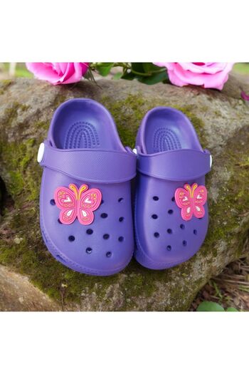 Fashion'S Girl's Sabo Eva Slippers with Butterfly Accessories
