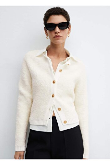 MANGO Woman Buttoned knitwear jacket
