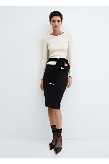 MANGO Woman Contrast embroidered sweater