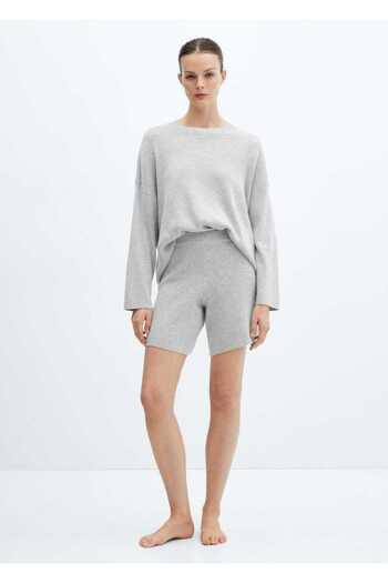 MANGO Woman Cotton Linen Round Collar Knitwear Sweater